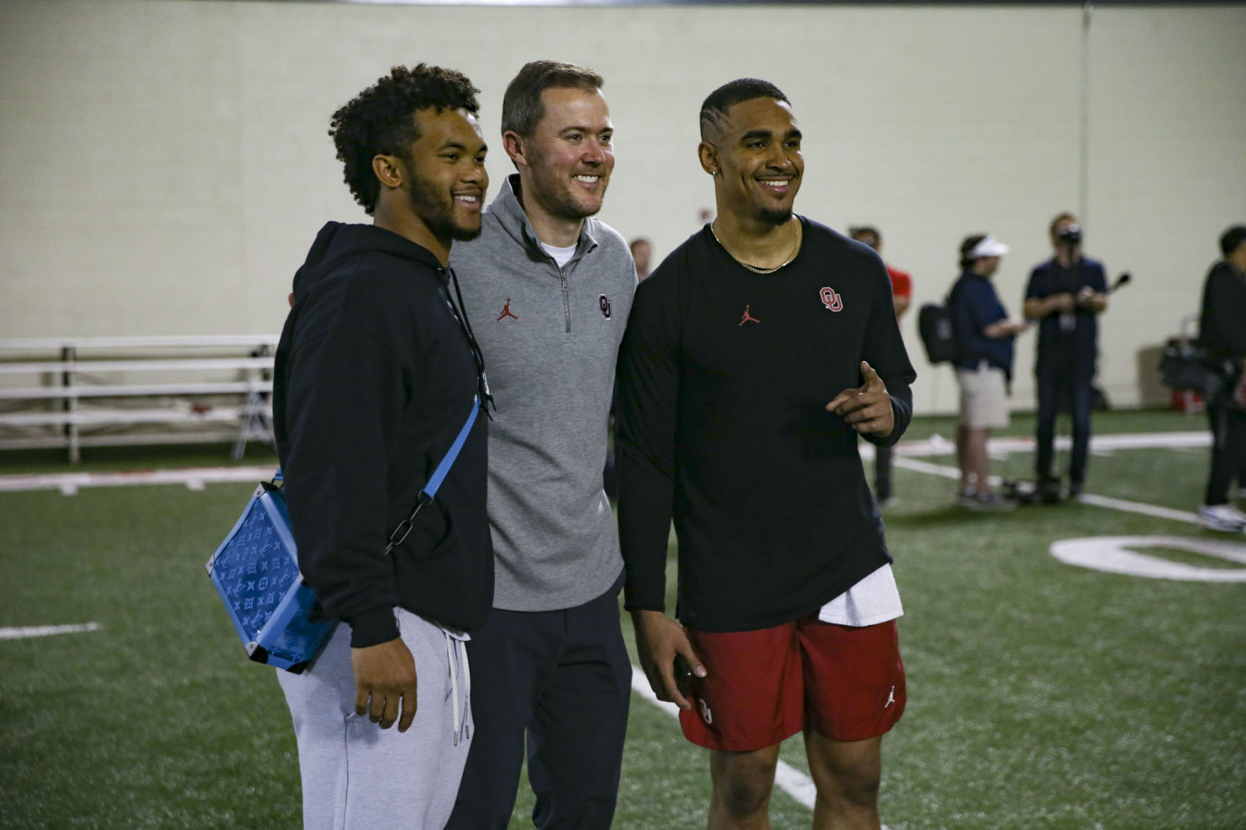 Kyler Murray, Lincoln Riley, Jalen Hurts